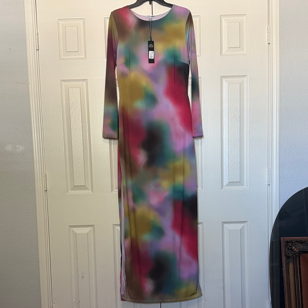 Multicolor Long Sleeve Maxi Dress - Picture 4 of 4